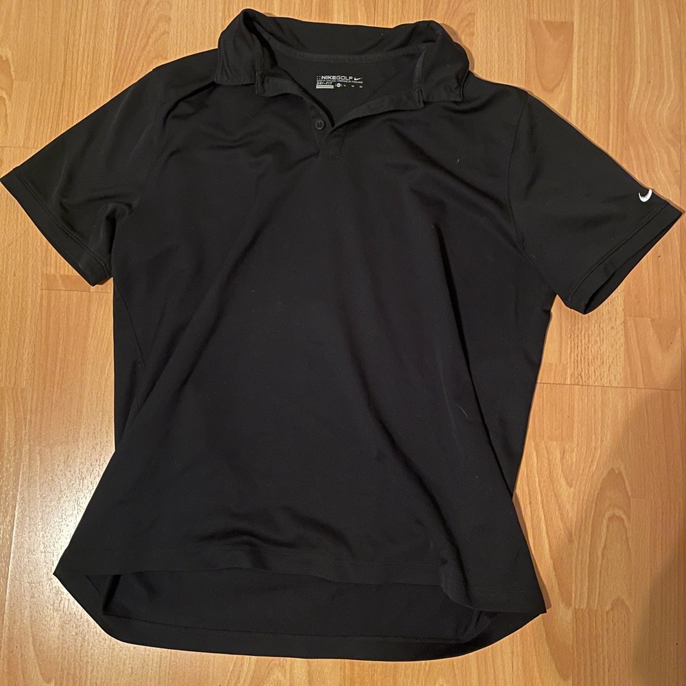 Nike dri fit golf Black Shirt for Men plain black collared shirt no brand logos